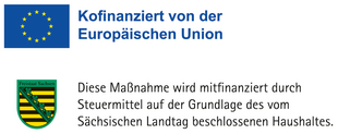 Hinweis auf Kofinanzierung durch die Europäische Union und den Freistaat Sachsen